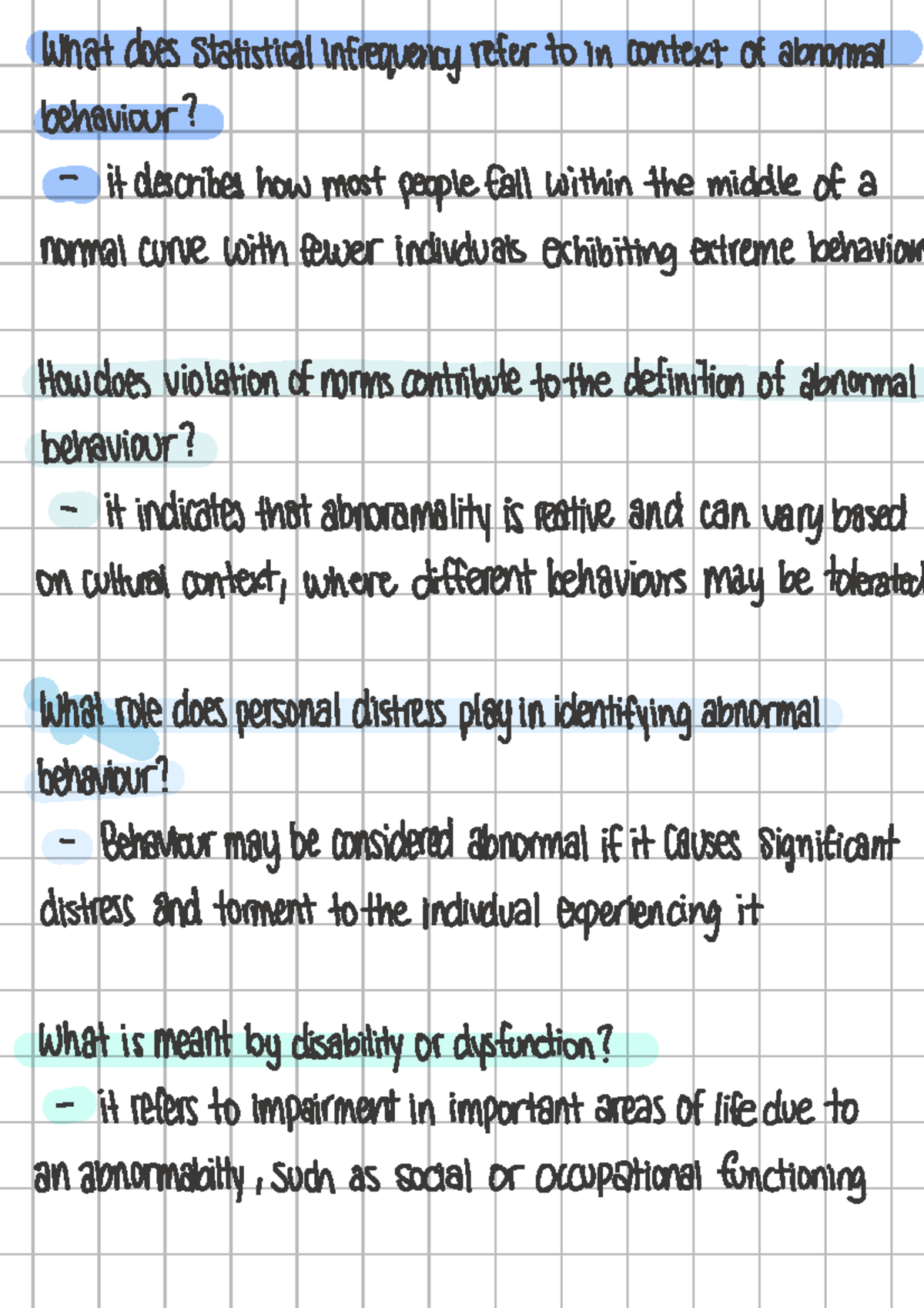 Abnormal Behavior Insights: Key Concepts in PSY 101 Lecture Notes - Studocu