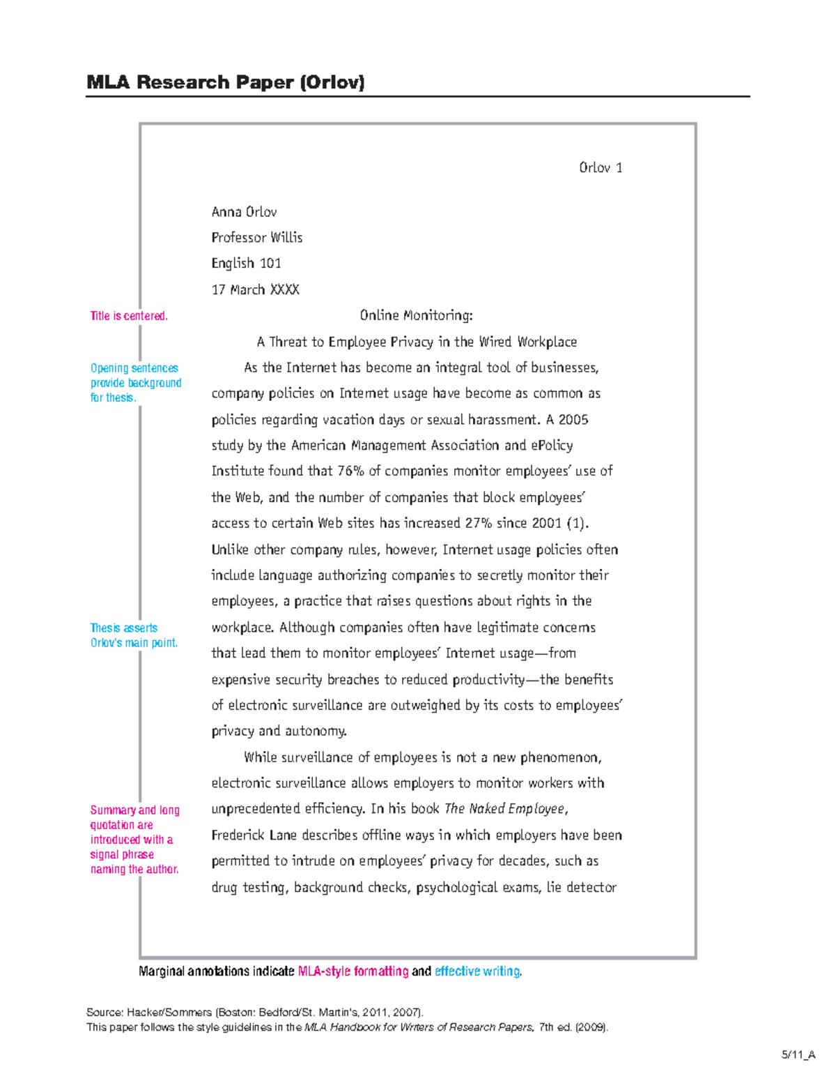 MLA Research Paper Sample (ENG 101) - Internet Monitoring & Privacy ...