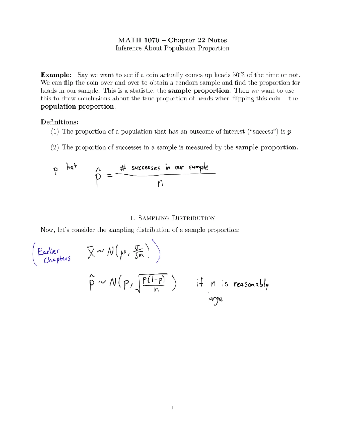 MATH 1070 Chapter 21 Notes: Comparing Two Independent Means - Studocu