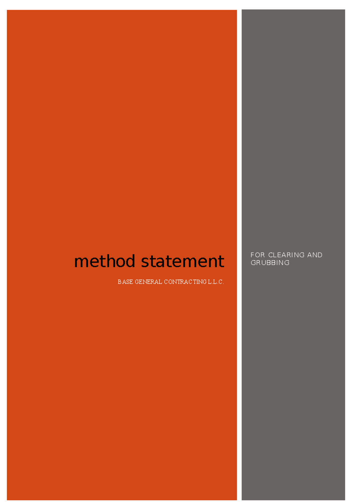 002 Method Statement for Clearing and Grubbing Works (2025-62) - Studocu