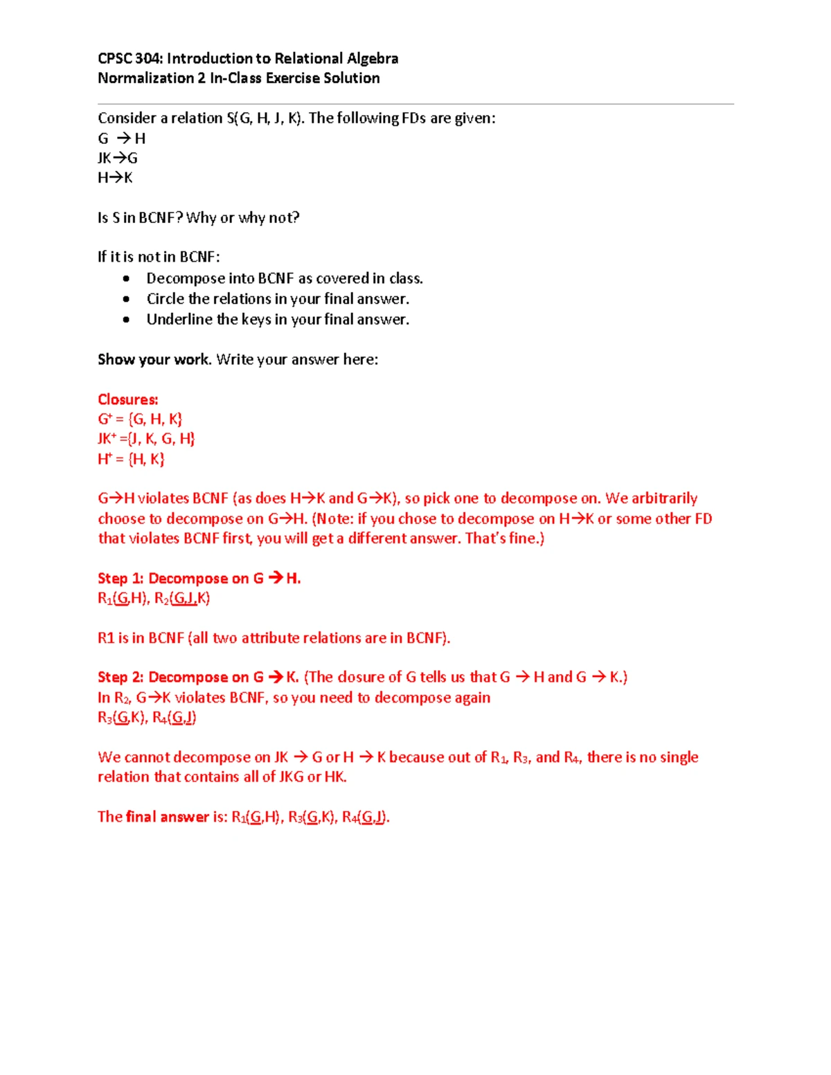 Normalization 3 answer - Page 1 of 2 Consider a relation T(L, M, N, O ...