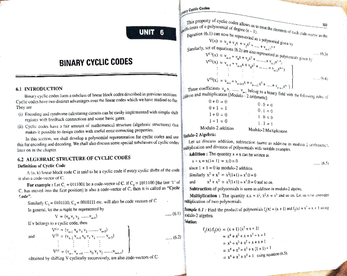 Binary Cyclic Codes: Concepts, Properties, and Encoding Techniques ...