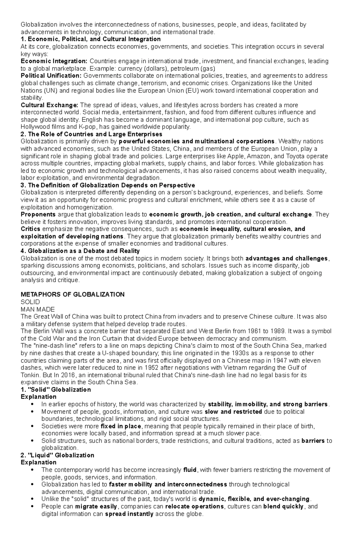 GEC TCW Chapter 1 Globalization: Key Concepts and Perspectives - Studocu