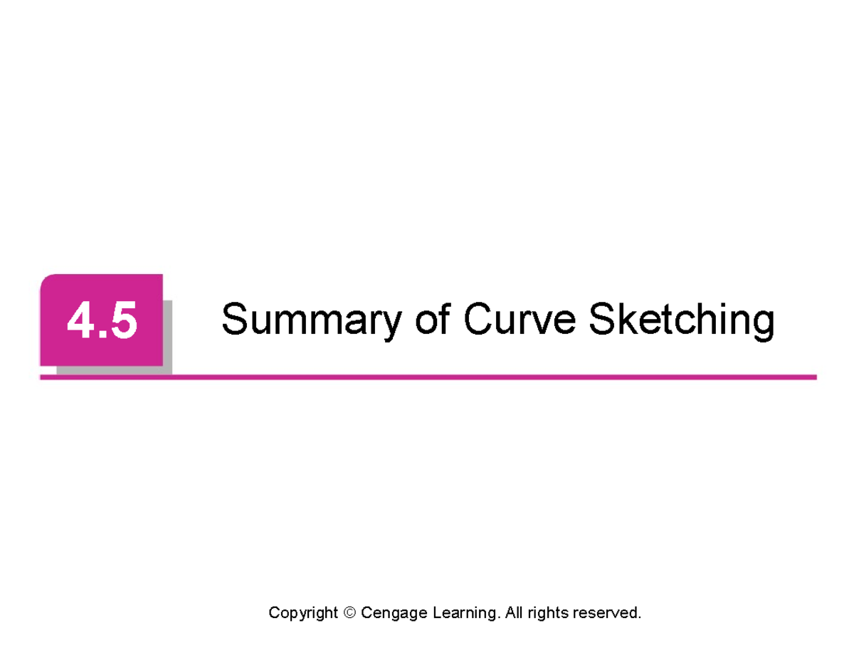 Math 131: 4.5 Curve Sketching Guidelines & Examples - Studocu