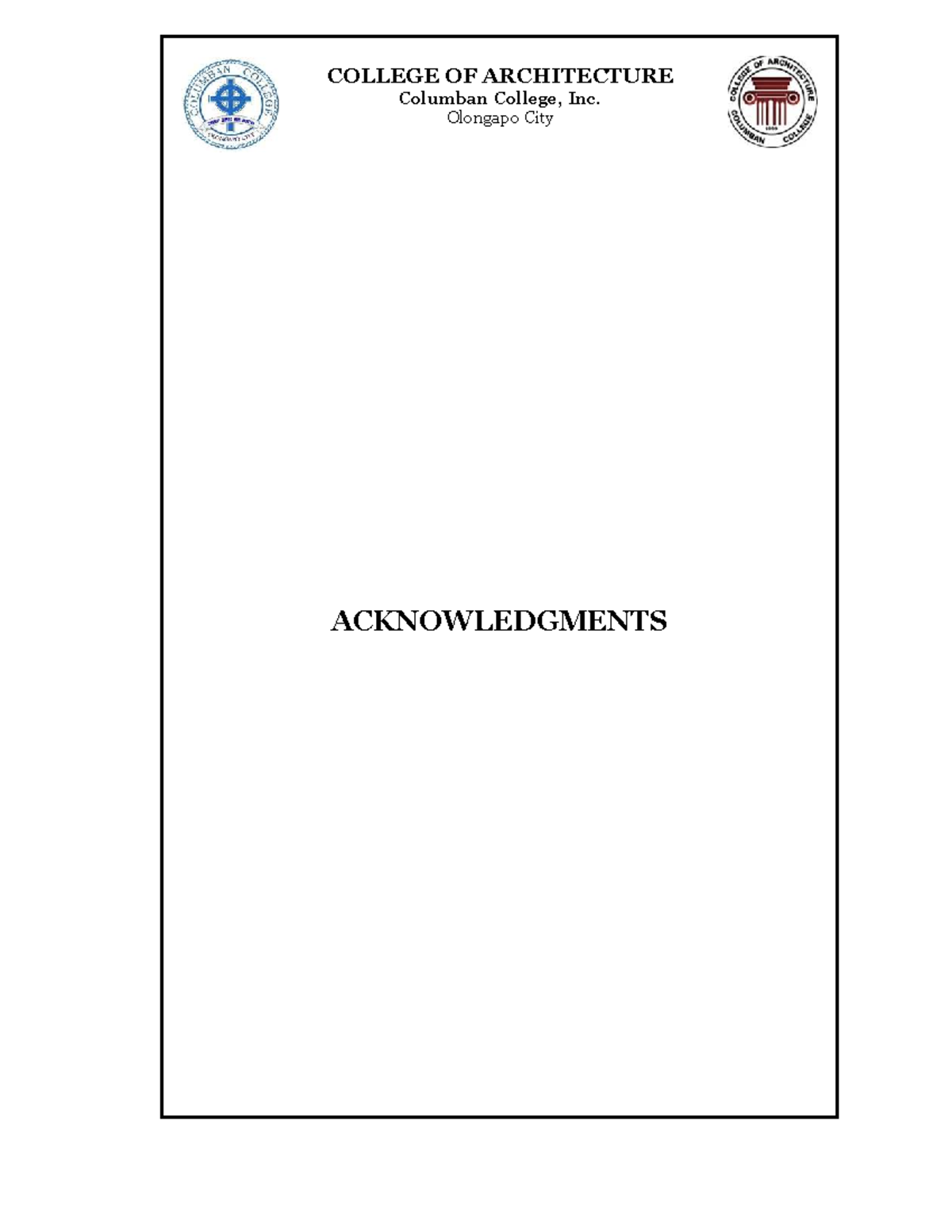 Appendices for Research Project - COLLEGE OF ARCHITECTURE - Studocu