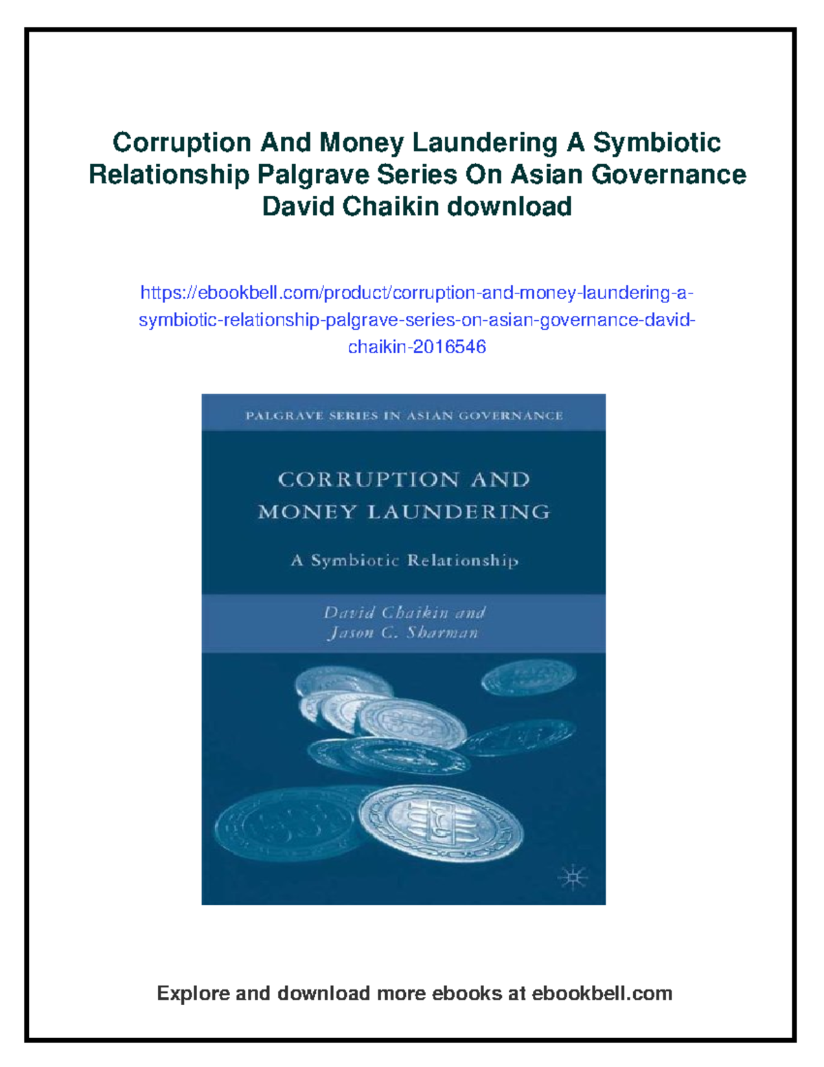 Corruption and Money Laundering: A Symbiotic Relationship - Palgrave ...