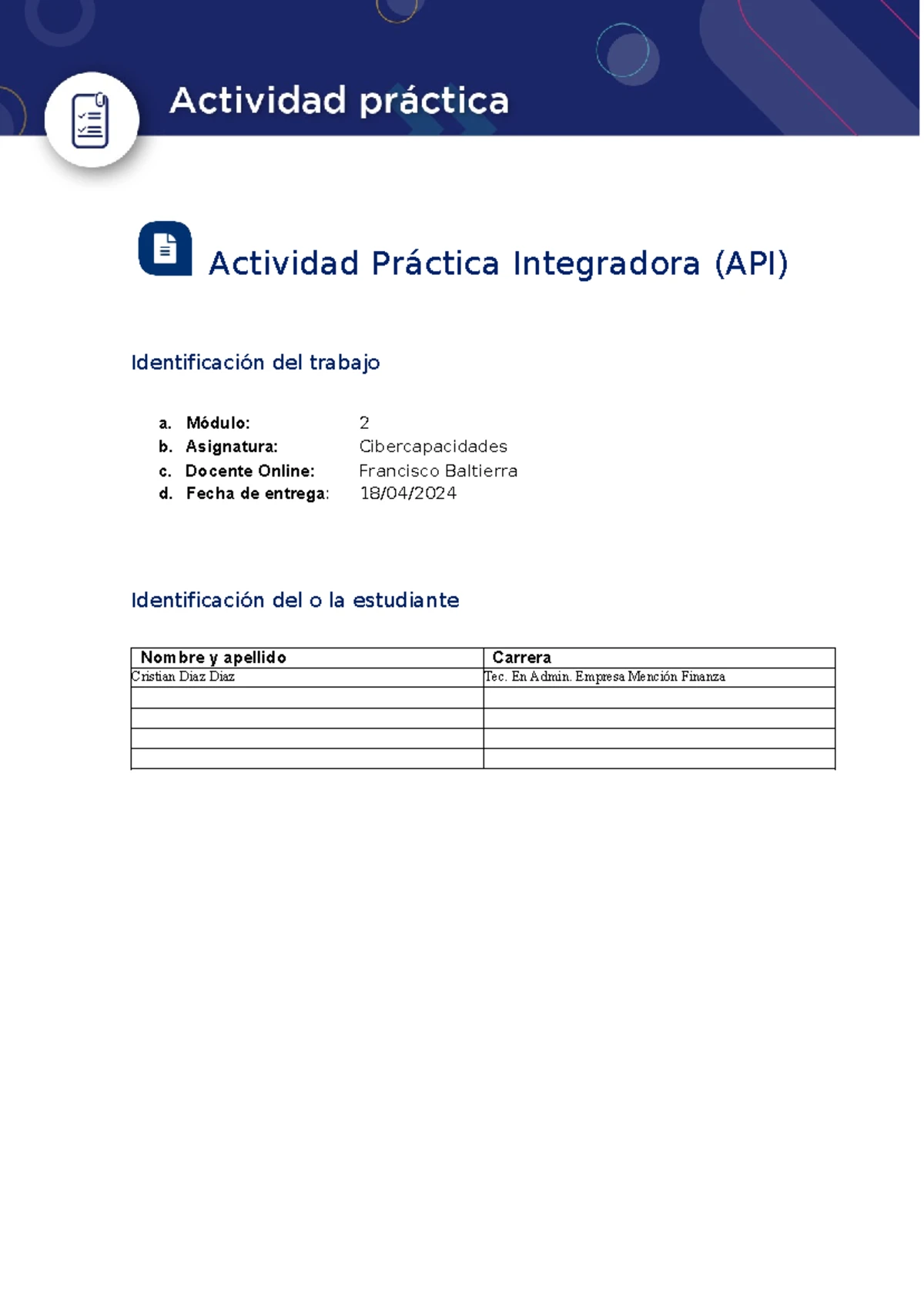 Cristian Diaz API2 Proceso de Costos - Valorización Elementos del Costo ...