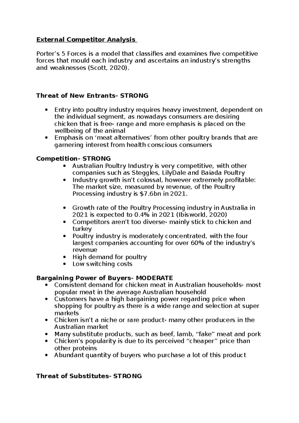 External Competitor Analysis Ingham's - External Competitor Analysis ...