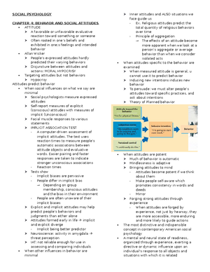 Social Psychology PSY 101 Chapter 2: The Self in Social Context - Studocu