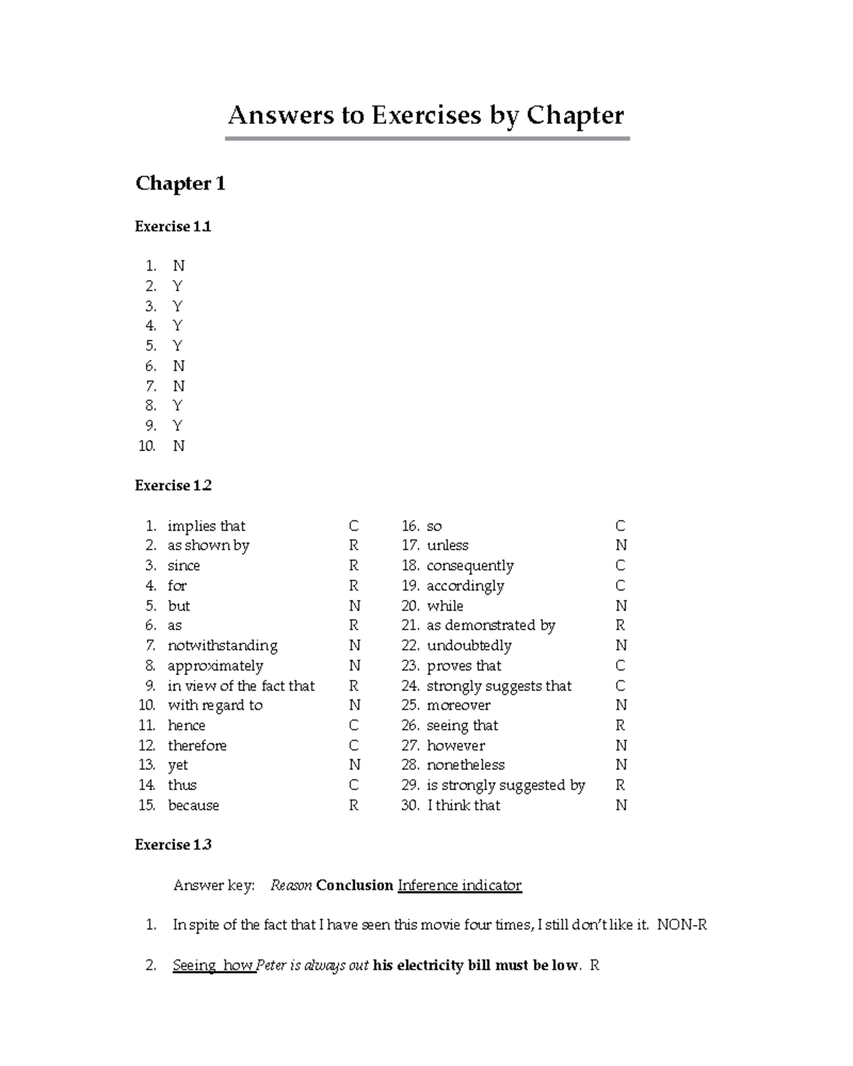 Answers to Exercises in the Textbook - Answers to Exercises by Chapter ...