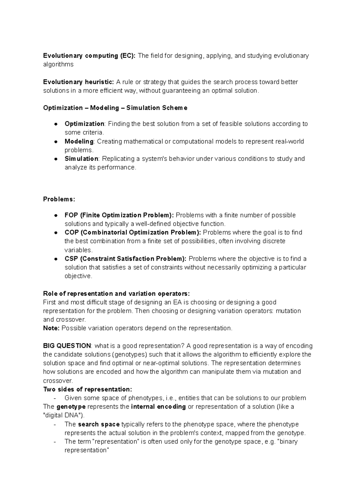 EC 101: Evolutionary Computing Notes - Part 1 Overview and Concepts ...