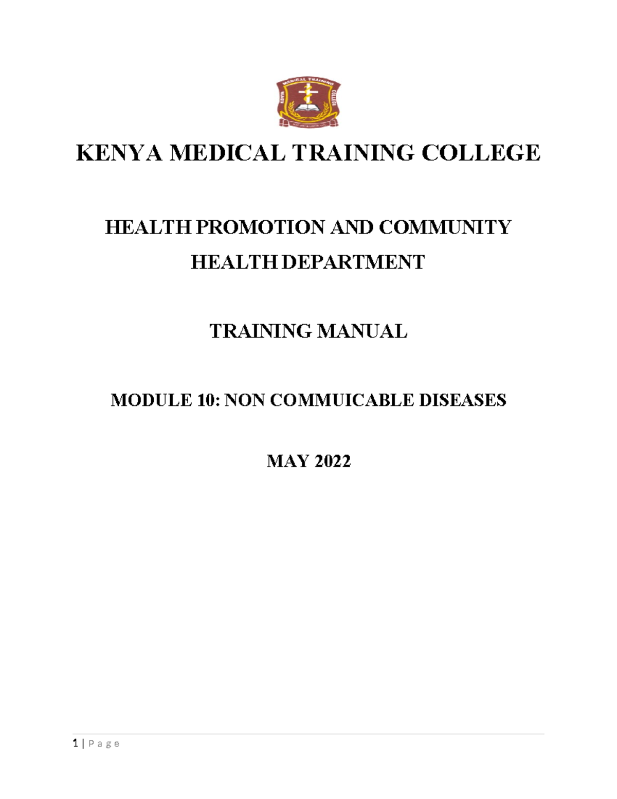 Training Manual: Non-Communicable Diseases (NCDs) Module NCD 206 - Studocu