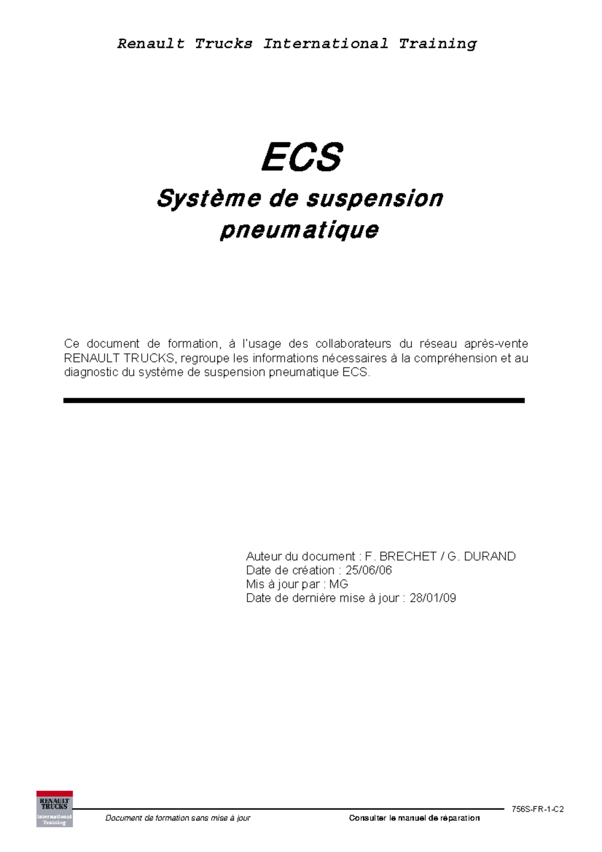 Renault Trucks Training: ECS Pneumatic Suspension System Overview 756S ...