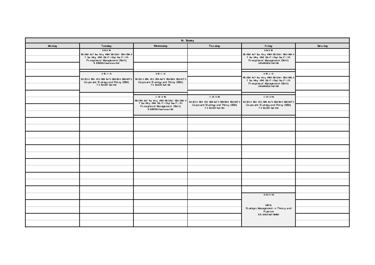 BBA 1 (BM, A&F, Eco, Mktg, HRM) Principles of Management & Strategy ...