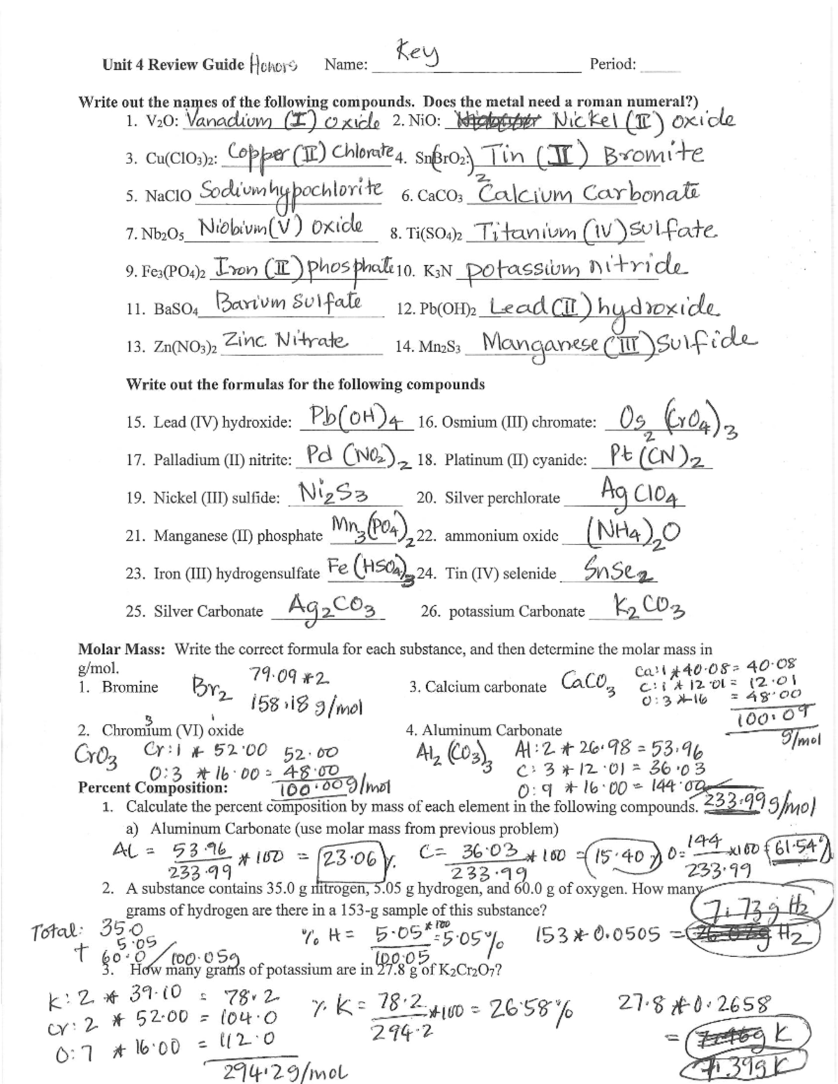 Honors+Unit-4+study+guide+3 - Unit 4 Review Guide Honors Name: Key ...