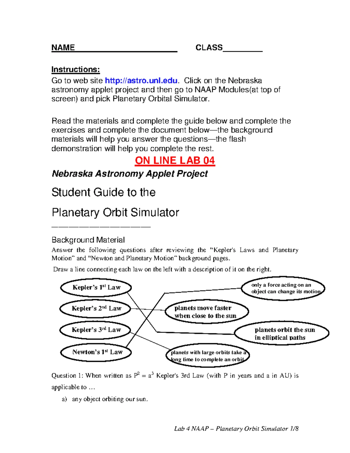 Lunar phase simulator student guide 1 lunar phase simulator
