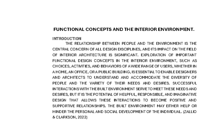 TOA RSW - FUNCTIONAL DESIGN PRINCIPLES IN INTERIOR ARCHITECTURE - Studocu