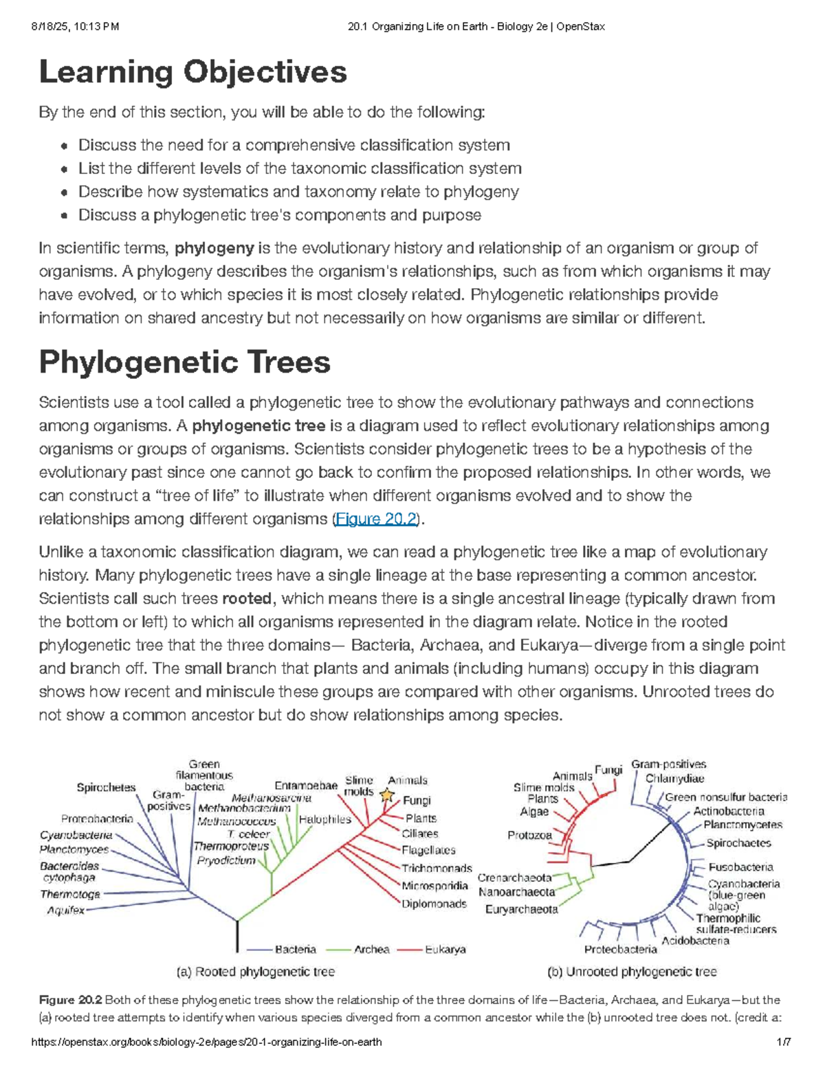 Organizing Life: Taxonomy & Phylogeny in Biology 2e (Ch. 20.1) - Studocu