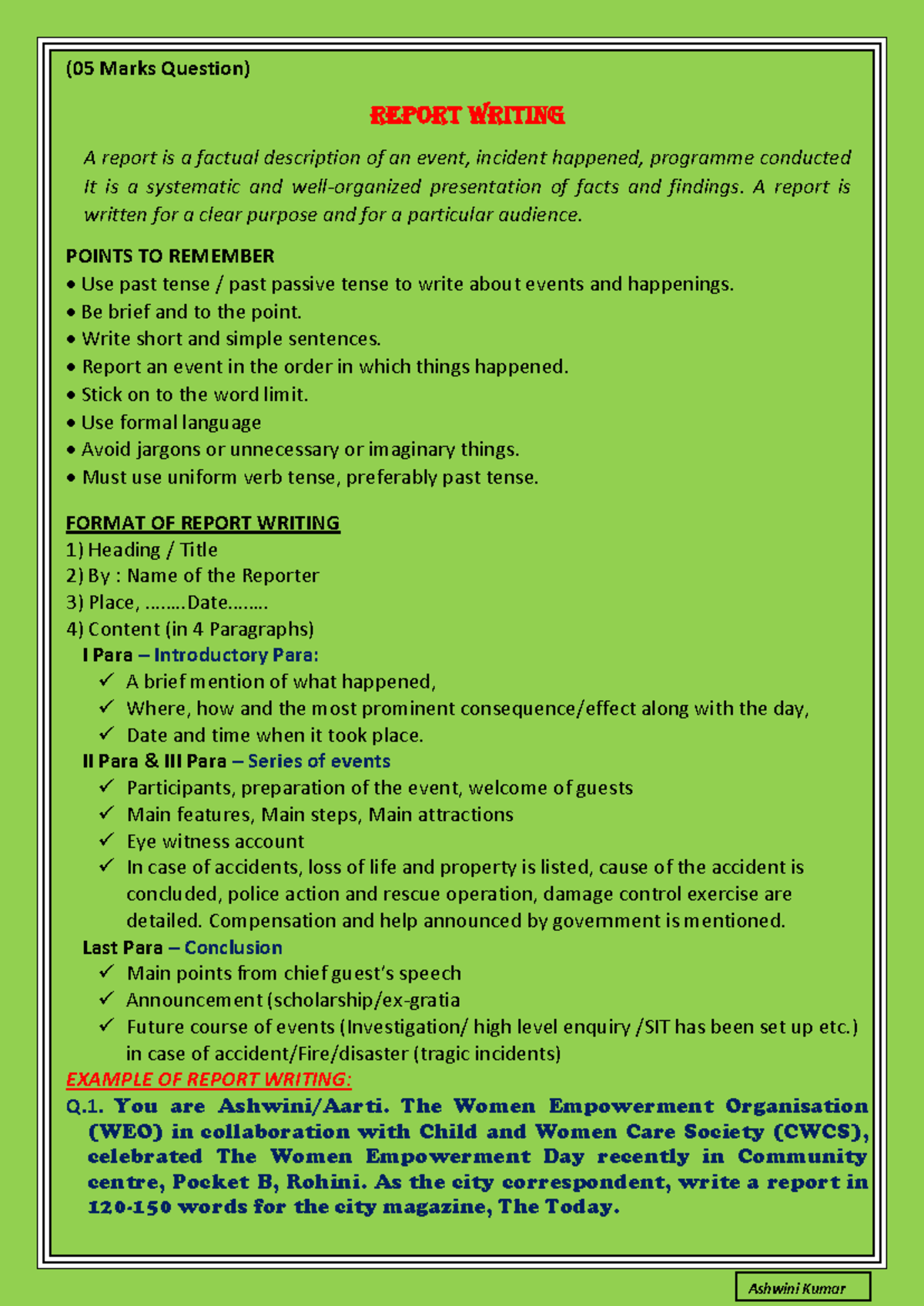 Report Writing Guidelines and Examples for Effective Documentation ...
