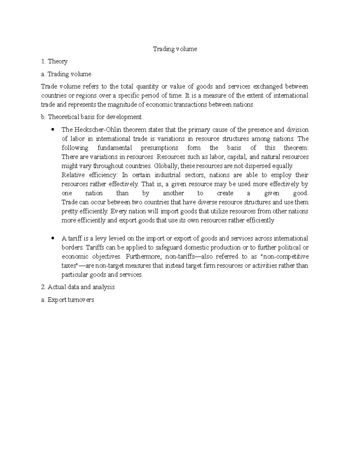 Trading-volume - 2q3rwt4e5t7uu - Trading volume 1. Theory a. Trading ...