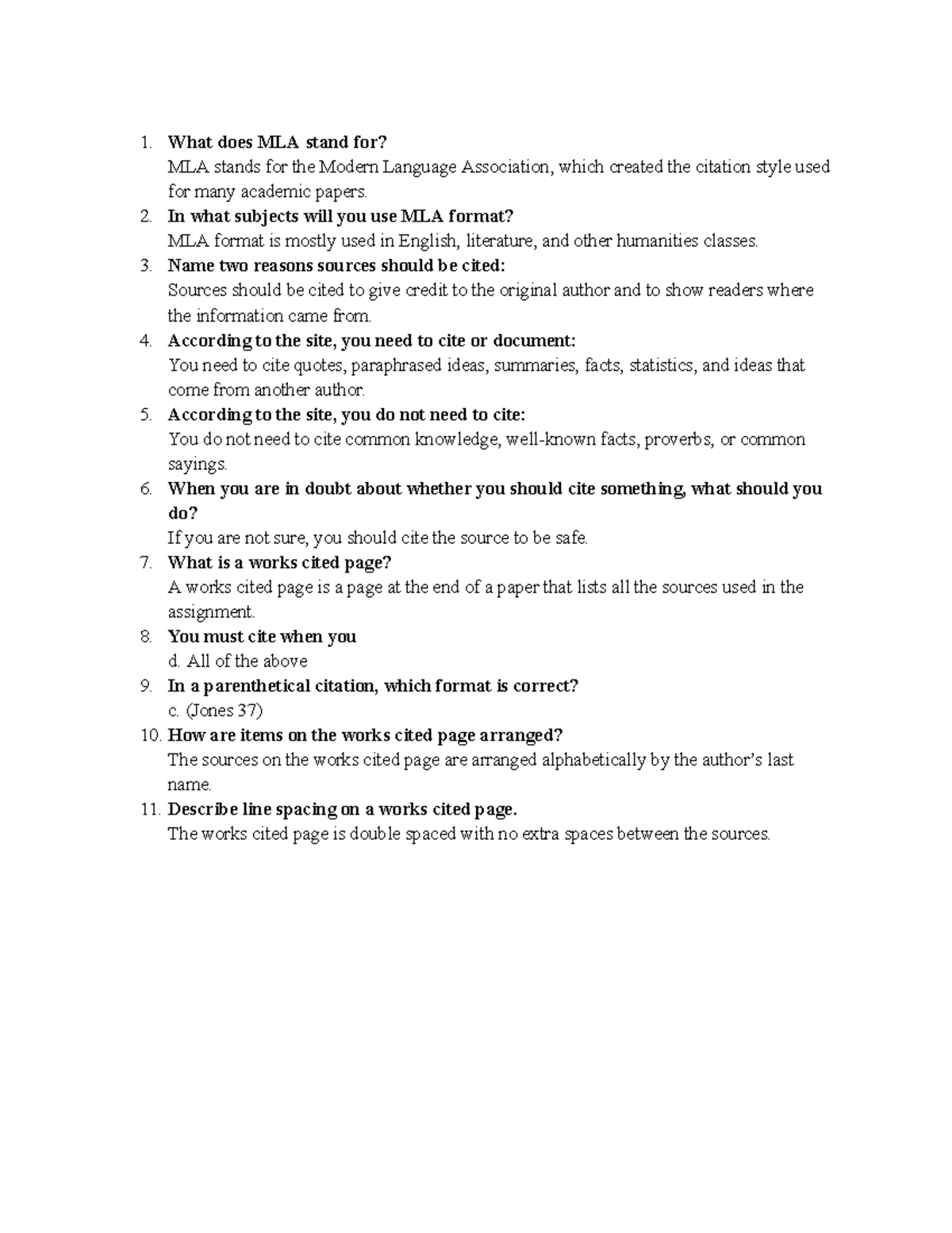 MLA Format Overview for English Assignments - Notes - Studocu