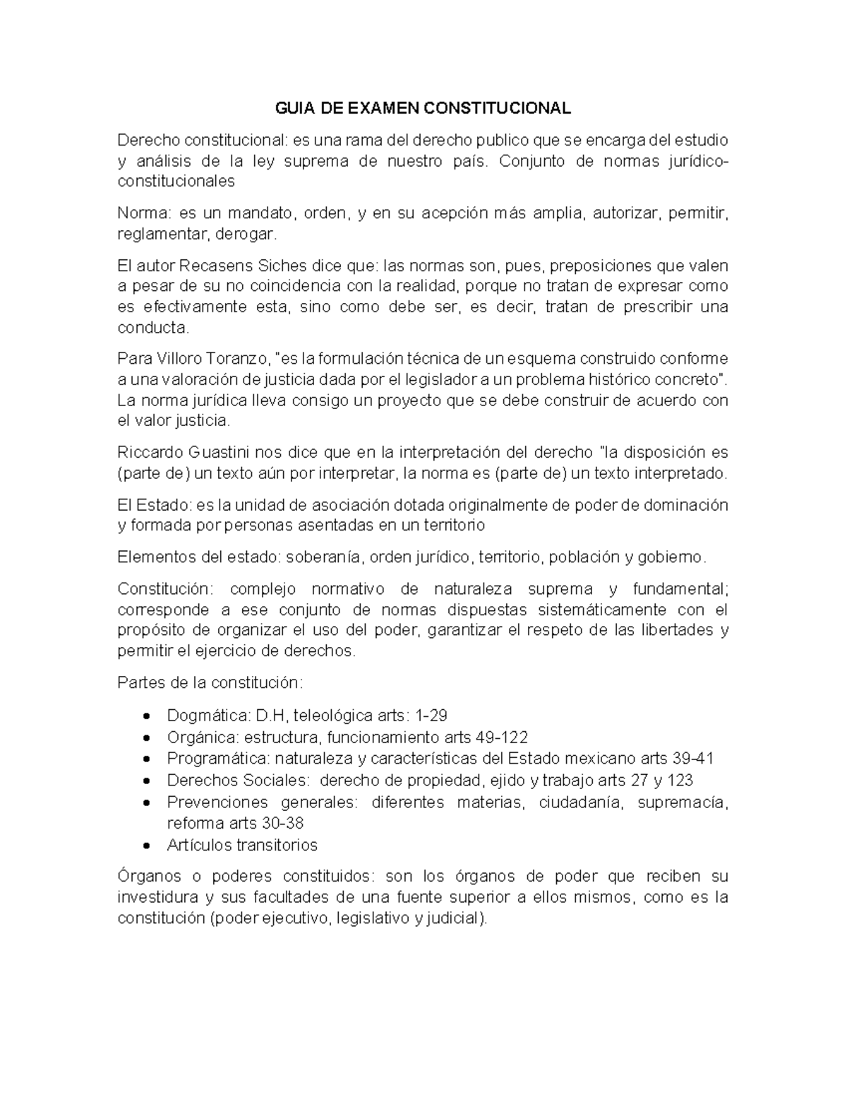 GUÍA DE EXAMEN CONSTITUCIONAL - DERECHO 101 - Studocu