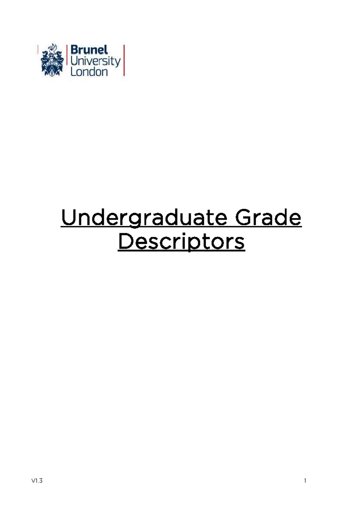 Undergraduate grade descriptors and marking criteria (BUL) - Studocu