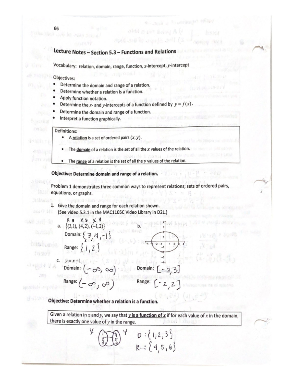 Lecture Notes - MAC1105C - Functions and Relations (Sec 5.3) - Studocu