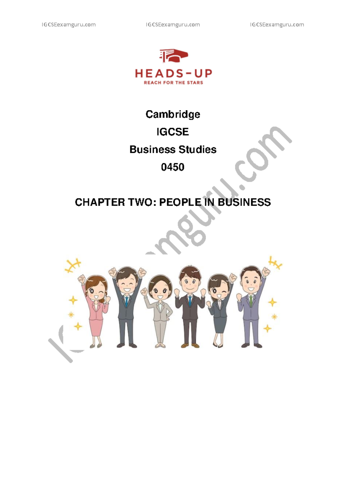 Igcse Business Studies A Notes C2 People in Business - Cambridge IGCSE ...