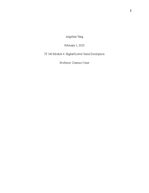 IT 140 Project 1 Storyboard and Pseudocode - Angelina Vang February 8 ...