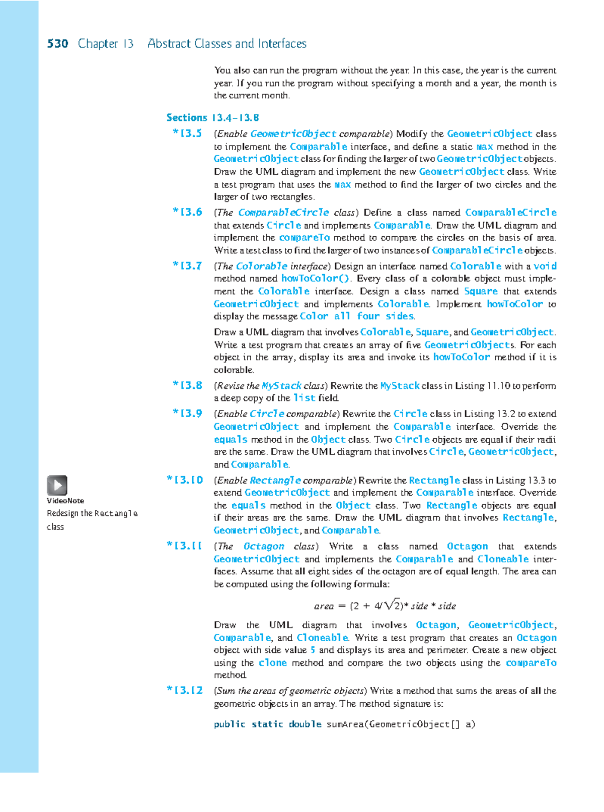 Introduction to Java Programming Notes - 530 Chapter 13 Abstract ...