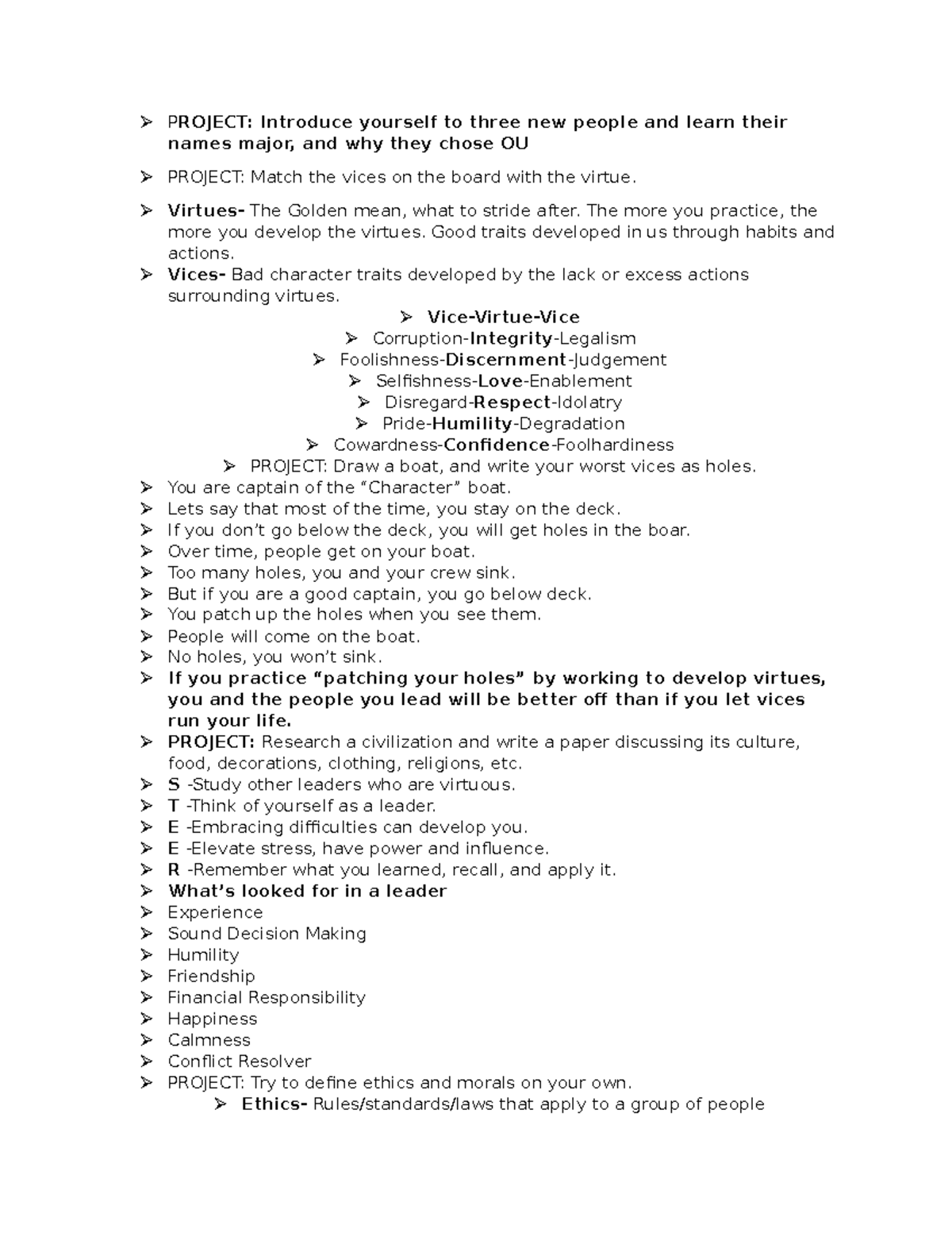 UCOL Studoc - Mrs. P Notes. - PROJECT: Introduce yourself to three new ...