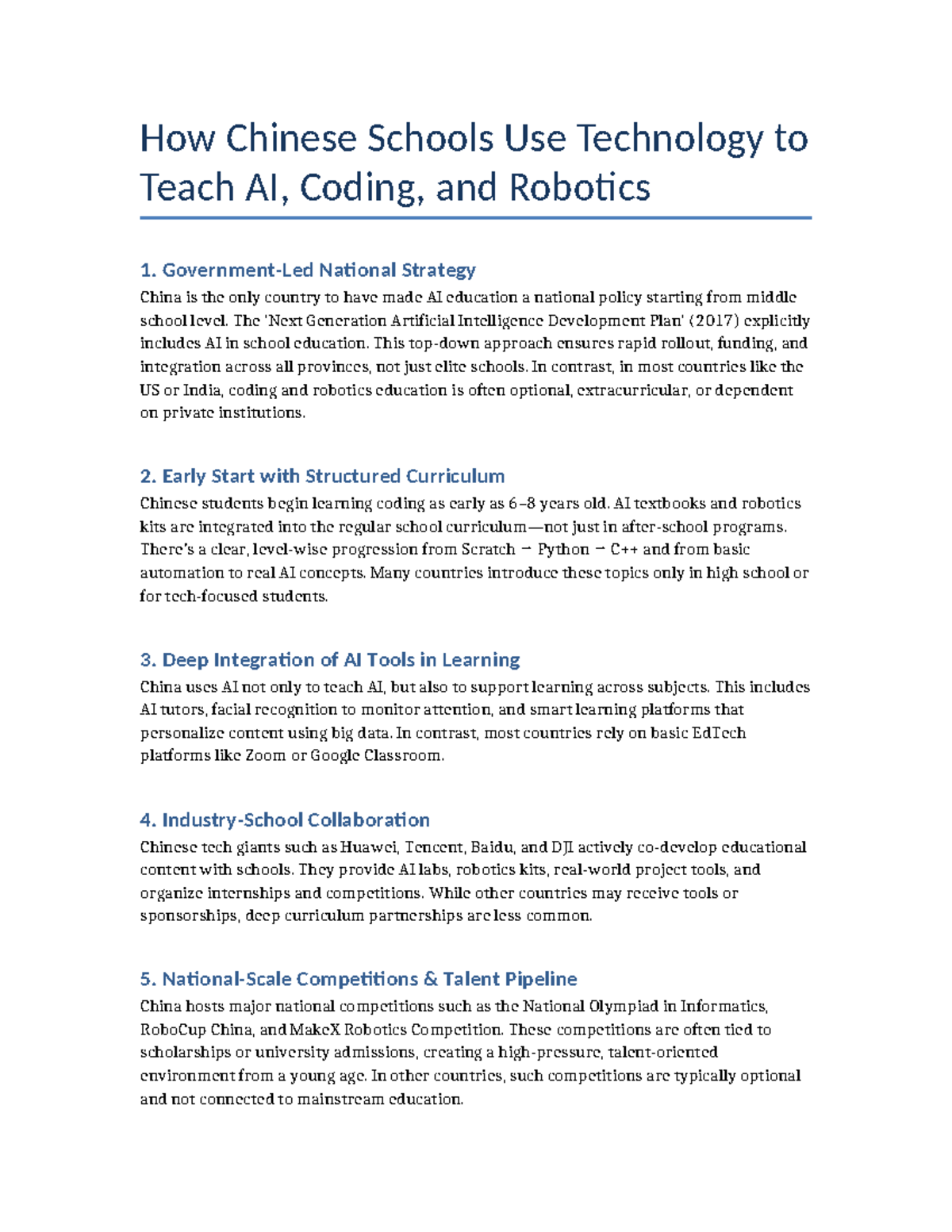 Chinese Schools' Tech Education: AI, Coding & Robotics Integration ...
