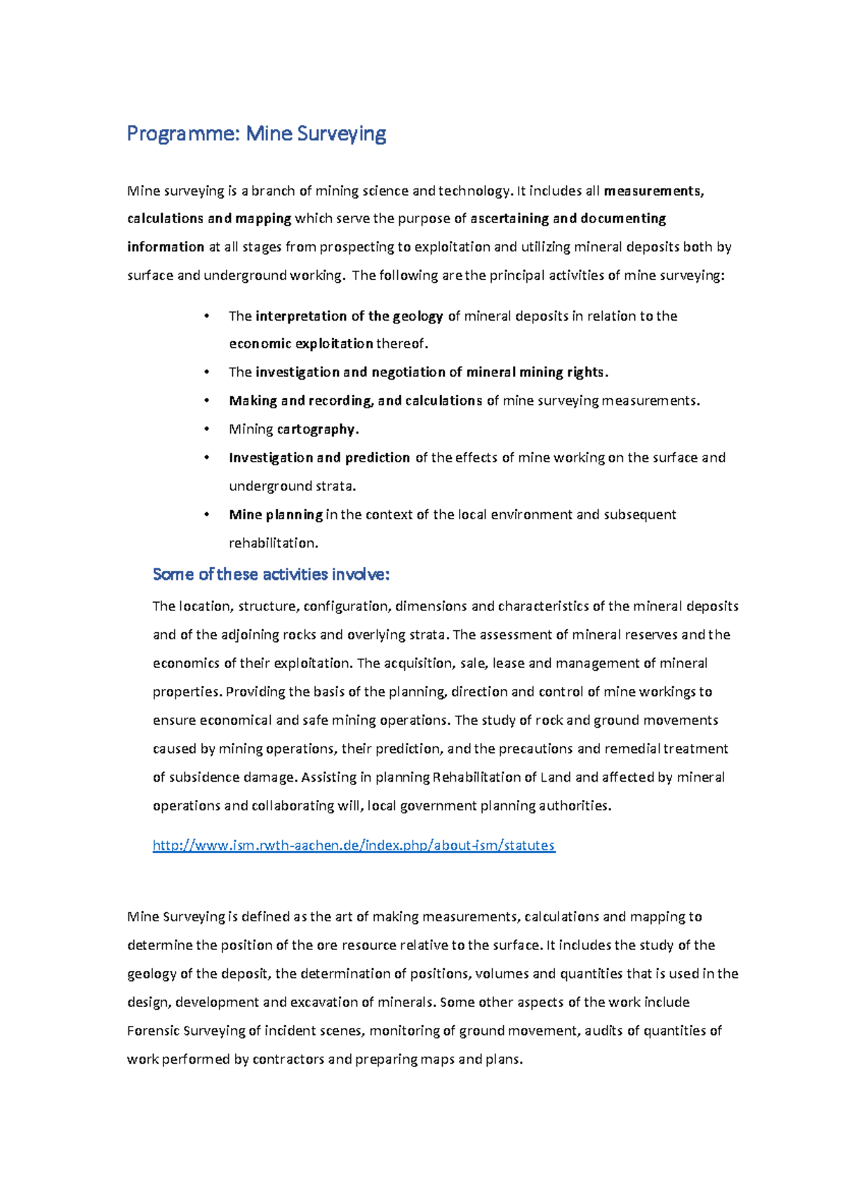 Mine Surveying (MINE 101): Notes on Surveys and Stoping Techniques ...