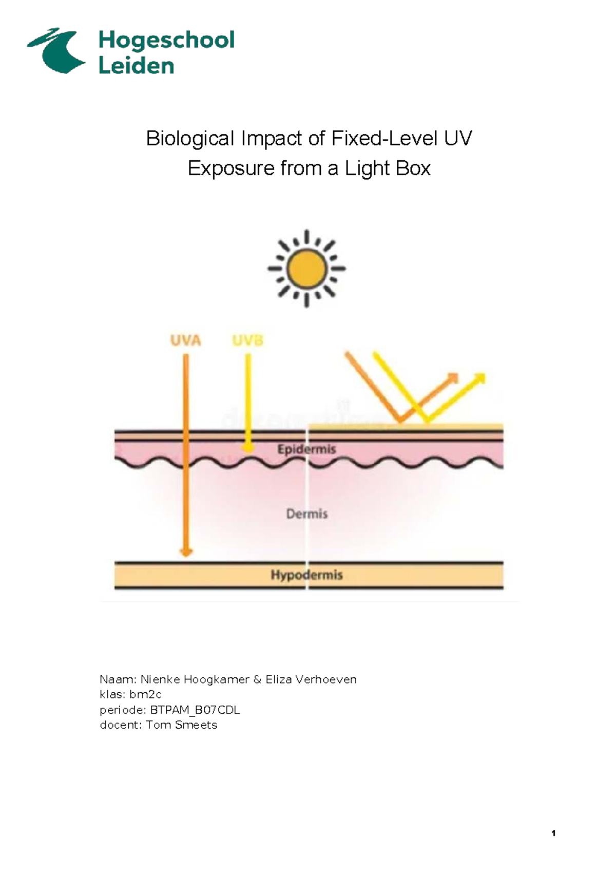 BTPAM_B07CDL - Biological Effects of UV Light Exposure: Research Plan ...