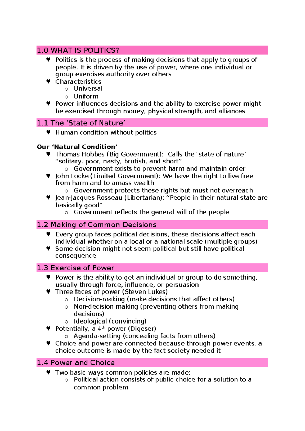 Politics Summary and Key Concepts: A Comprehensive Overview - Studocu