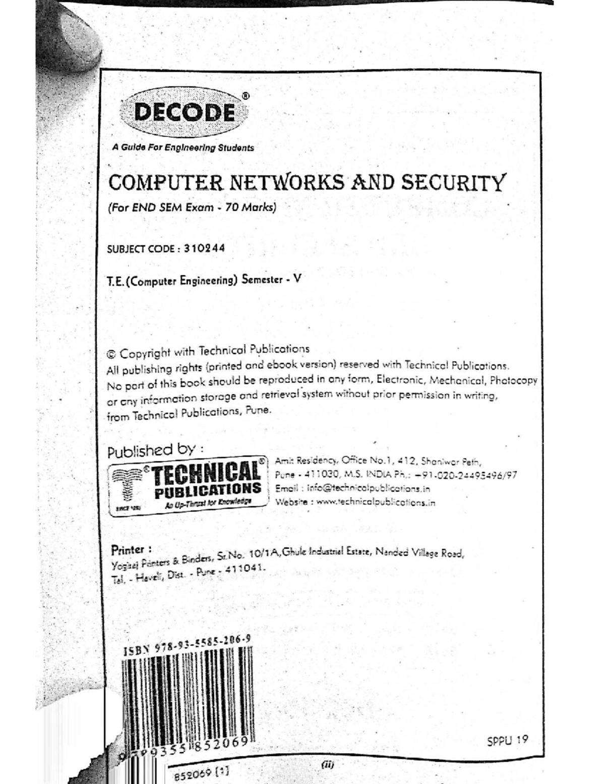 CNS 310244 - Computer Networks & Security Guide for End Sem Exam - Studocu