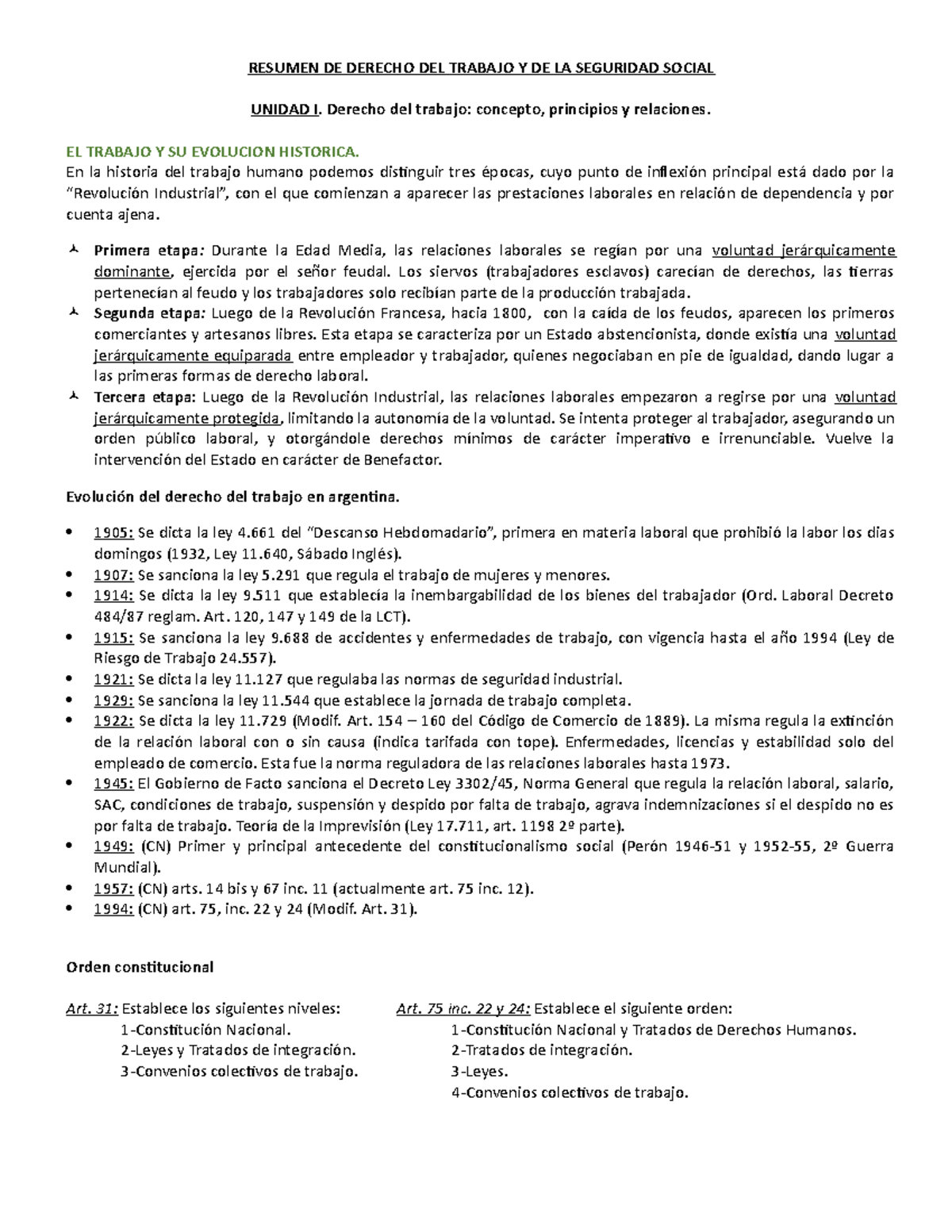 Resumen - ... - Guia de estudio Derecho Laboral y Seguridad Social ...