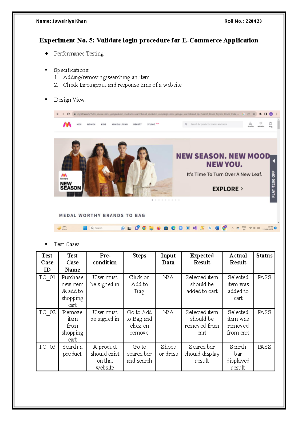 STE Exp5 - Bdhdh - Experiment No. 5: Validate login procedure for E ...