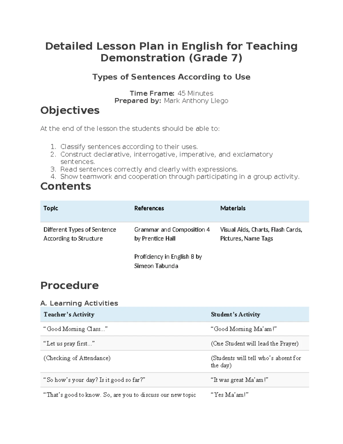 Grade 7 English Lesson Plan: Completing Analogies (EN7V-IV-C-23) - Studocu