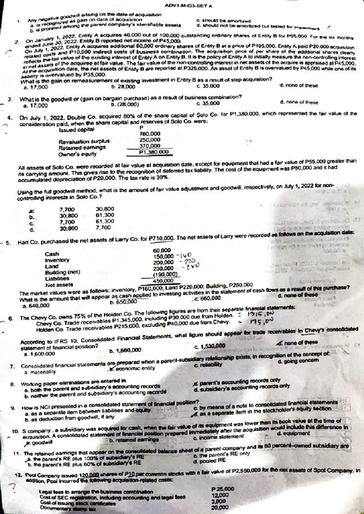 ACCT 301: Business Combination and Goodwill Analysis Notes - Studocu