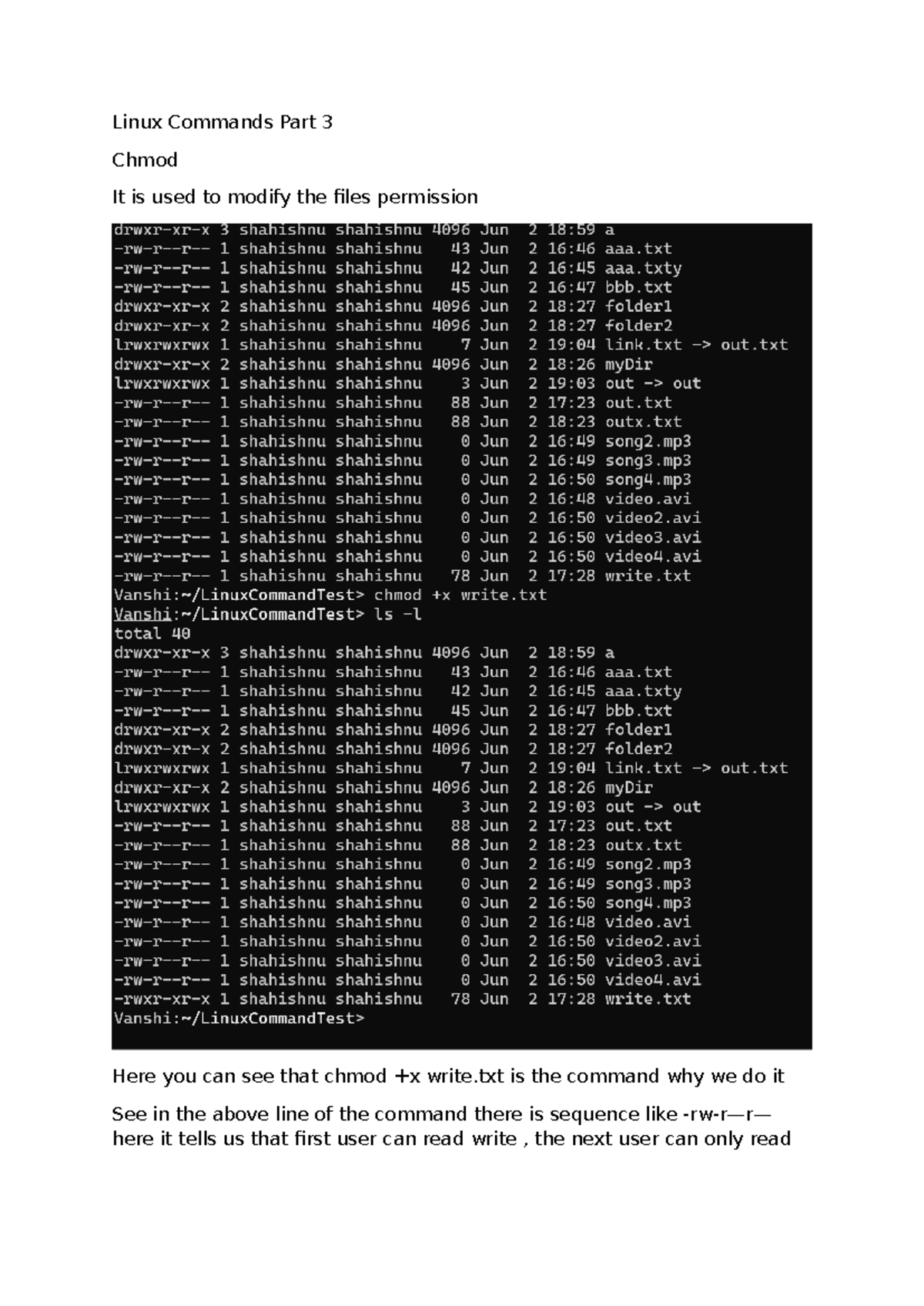 Linux Commands Part 3: Chmod and File Permissions - Studocu