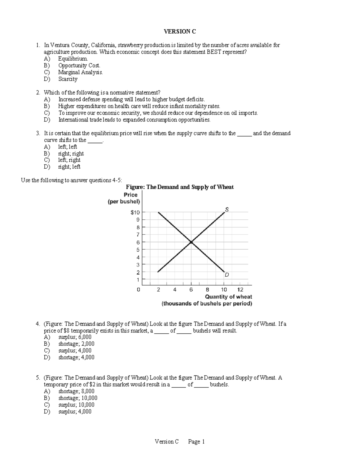 Midterm 1 Exam C: Economic Concepts and Principles - Studocu