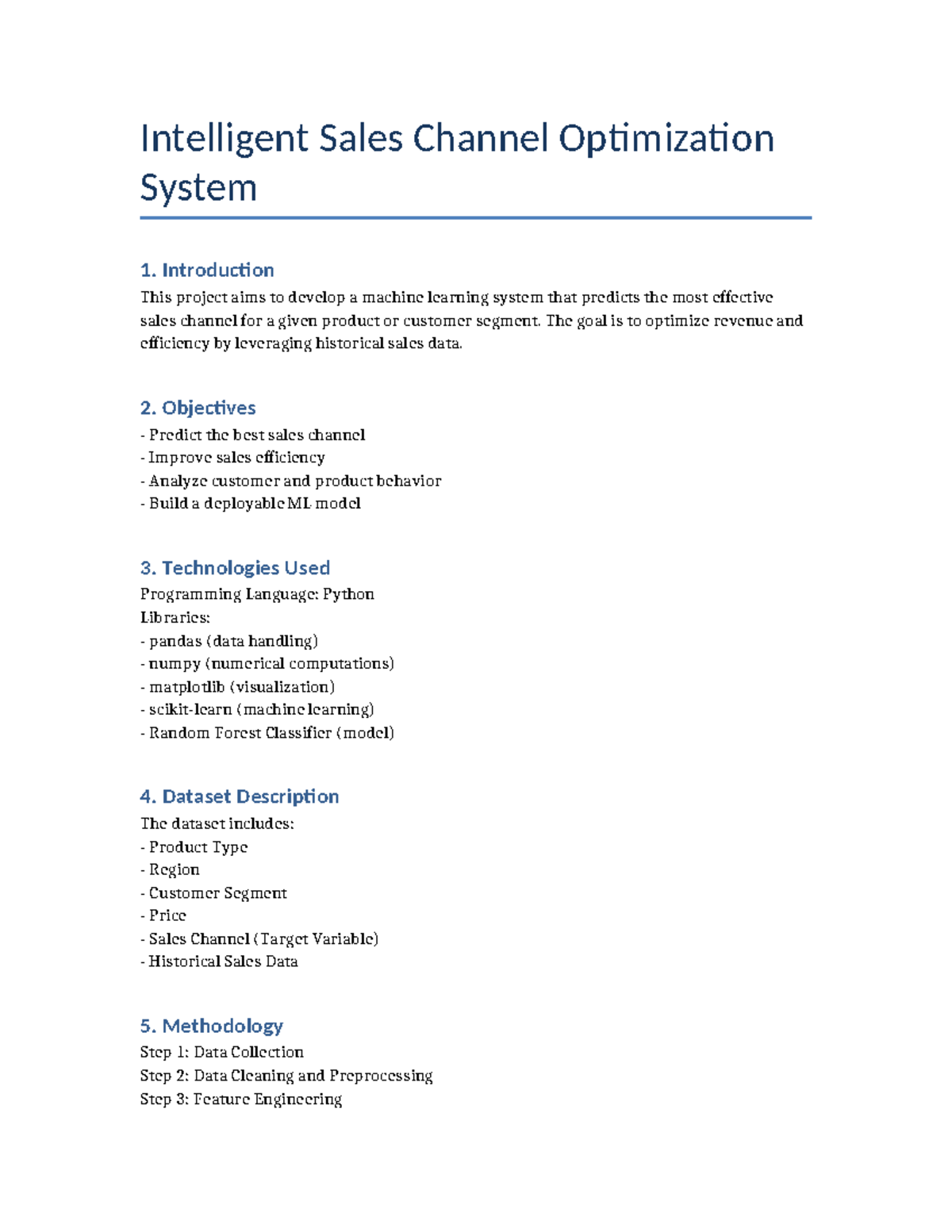 Sales Channel Optimization System: ML Approach and Methodology - Studocu
