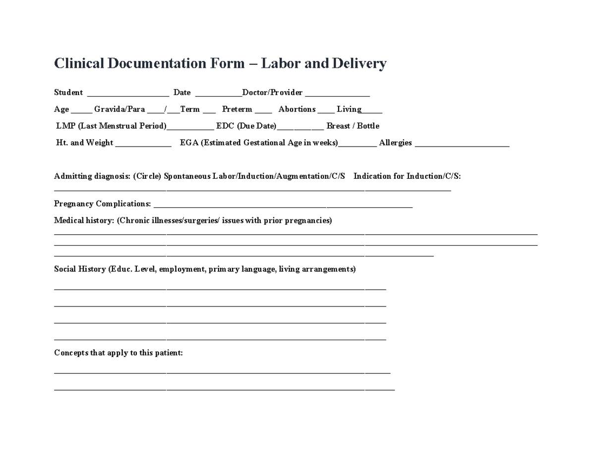 Labor and Delivery Flowsheet Revision - Clinical Documentation Fall ...