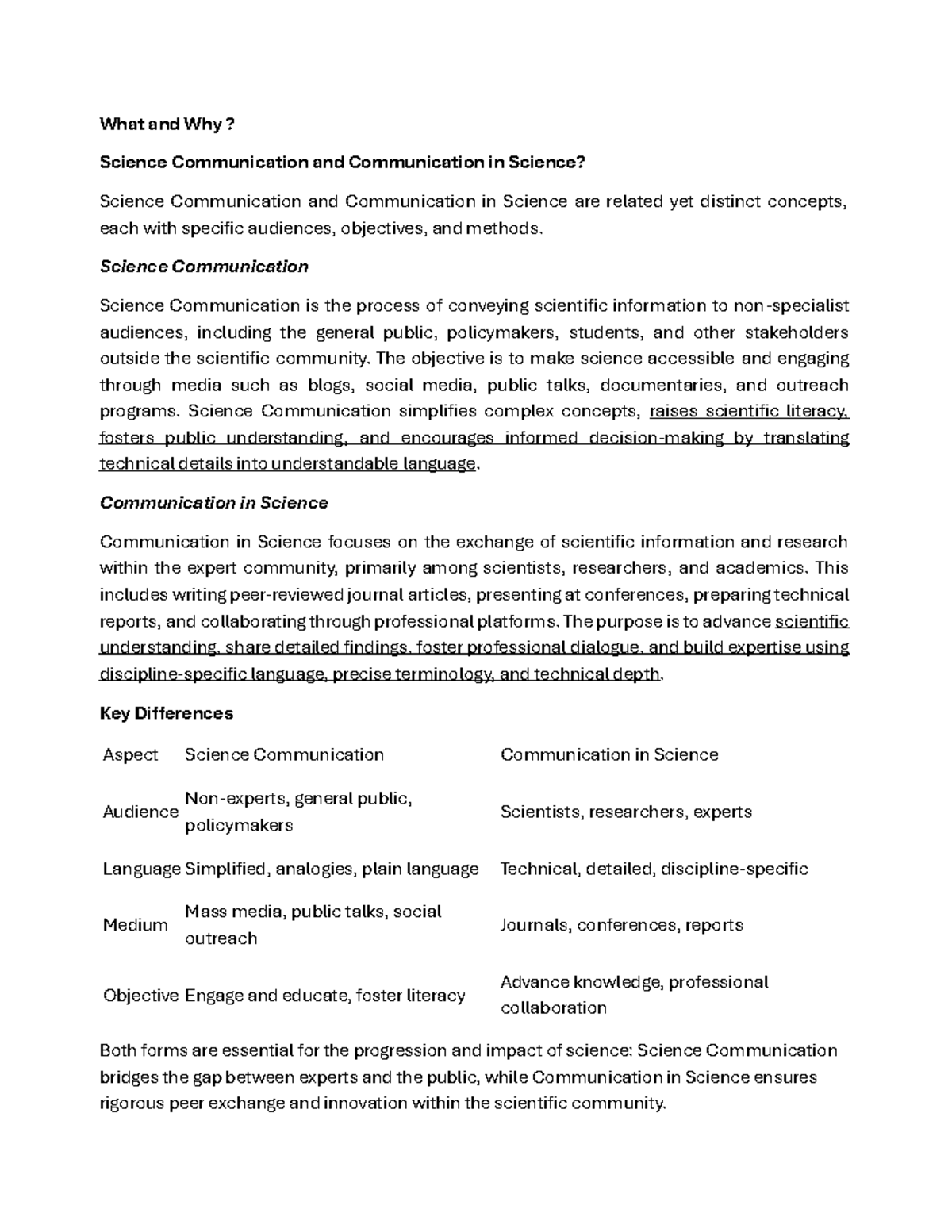 Communication in Science: Key Concepts and Importance - Studocu