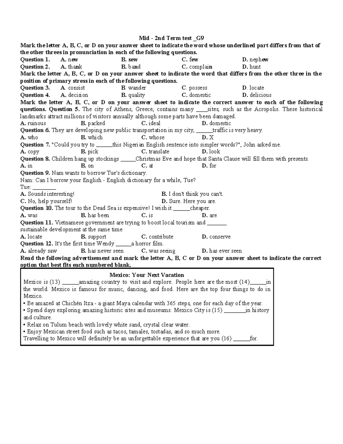 G9 Midterm 2 Review - Comprehensive Study Guide - Studocu