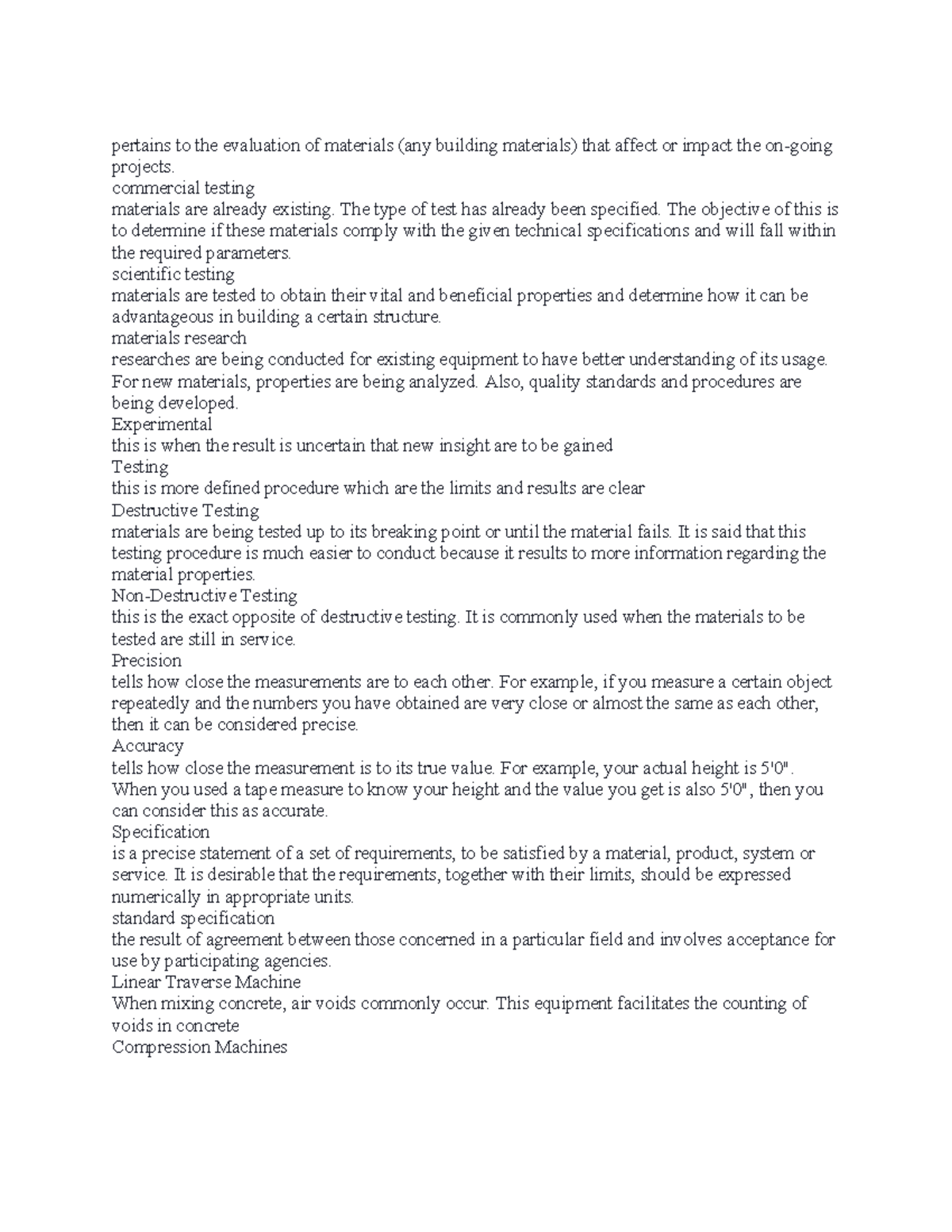 Evaluation of Building Materials: Testing Methods and Standards - Studocu