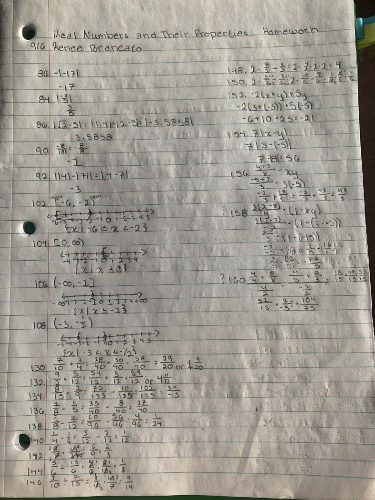 Math 108: Real Numbers and Their Properties Homework - Studocu