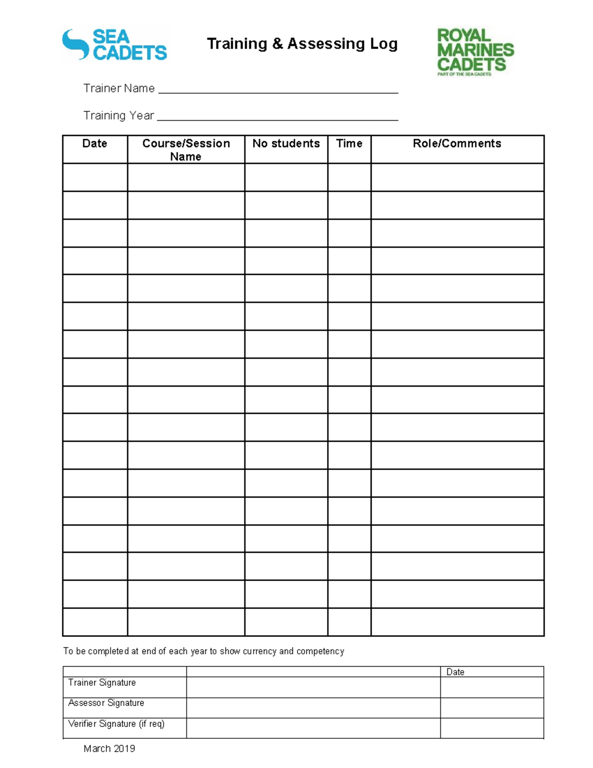 Training and Assessing Log - EE812 - Training & Assessing Log Trainer ...